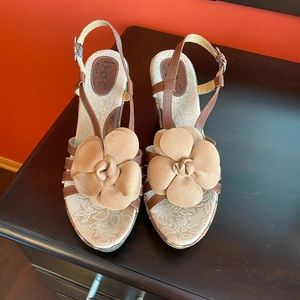 Tan wedge sandals